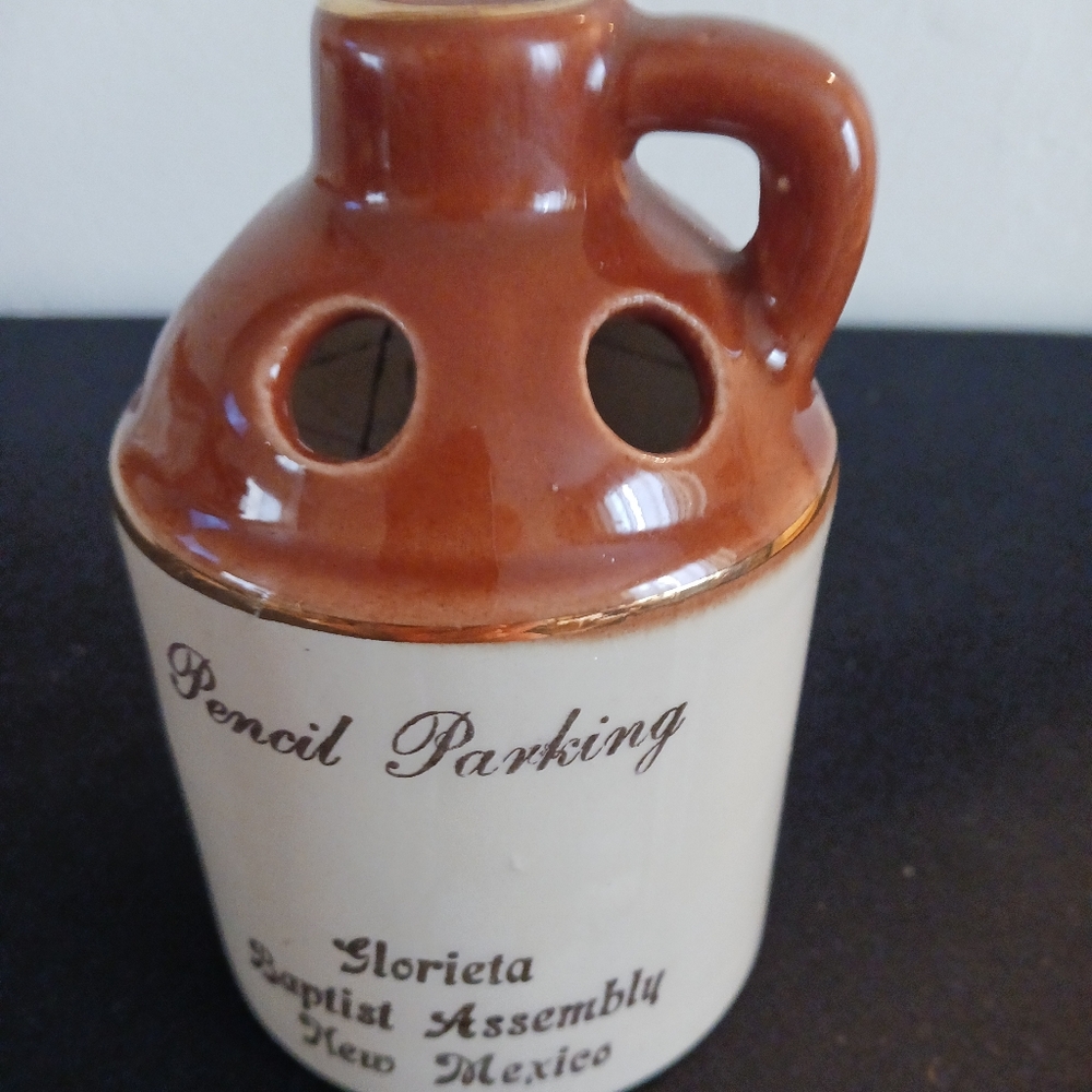 Pottery pencil and pen cup vintage made in New Mexico